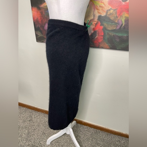 J.P. VAL Black Lambwool Agora Eyelash Maxi Pencil Knit Skirt Sz Small Soft Cozy - Picture 3 of 7